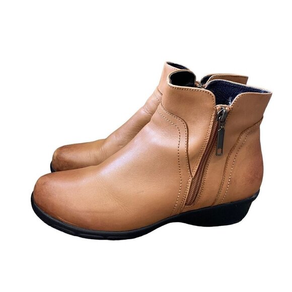 PROPET Waverly Comfort Wedge Heel Flex Sole Bootie Boots Tan Brown Size 10 XWide - Picture 4 of 9